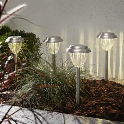 LED-sokkellampe solcelle Palma i sæt af 4^STAR TRADING New