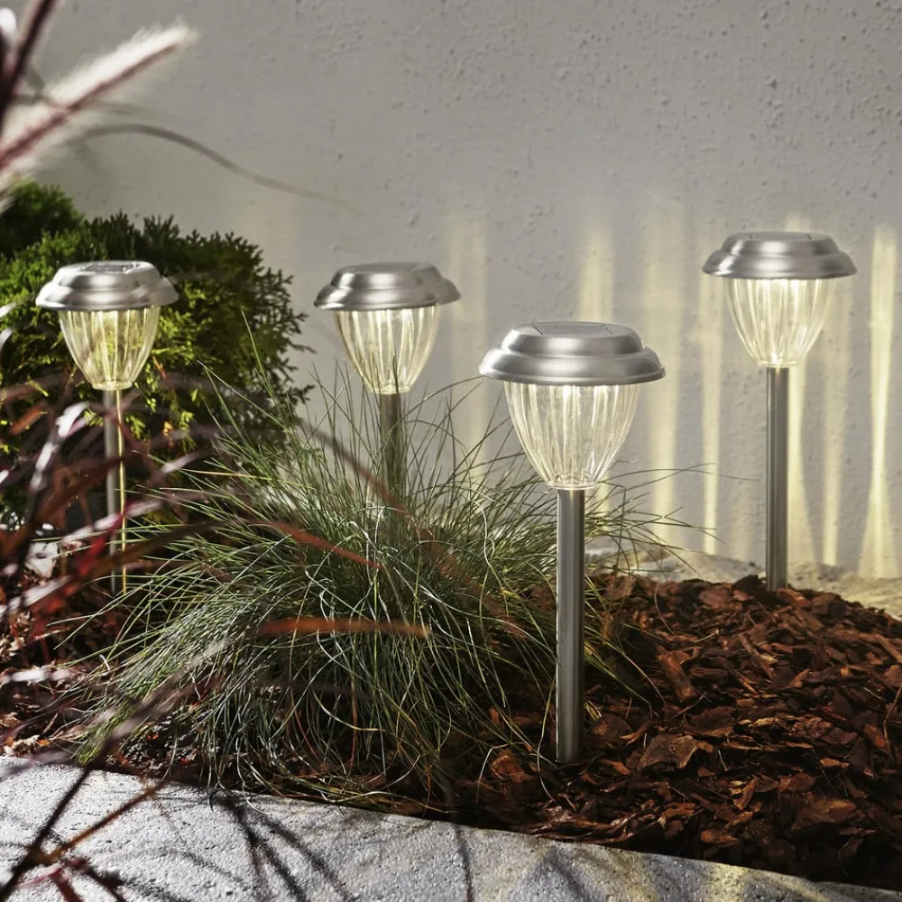 LED-sokkellampe solcelle Palma i sæt af 4^STAR TRADING New