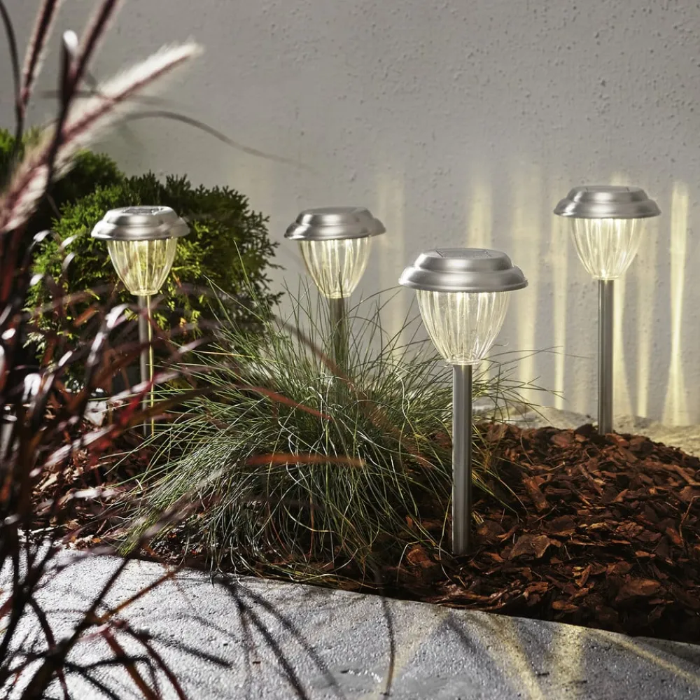 LED-sokkellampe solcelle Palma i sæt af 4^STAR TRADING New