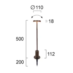 Viokef LED-sokkellampe Tango rustbrun, højde 50 cm metal, jordspyd