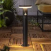 STAR TRADING Solcelle Lampe Med Sensor|Sokkellamper Med Sensor>LED-sokkellampe Valletta Sensor sort metal 50 cm
