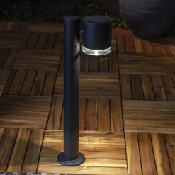 STAR TRADING Solcellelamper|Sokkellamper>LED-sokkellampe Wien, sort, metal, højde 50 cm