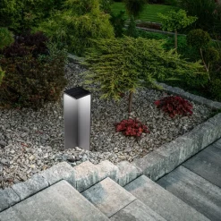 Fabas Luce LED-solcellebelysning Fold, mørkegrå, bevægelsessensor, IP54