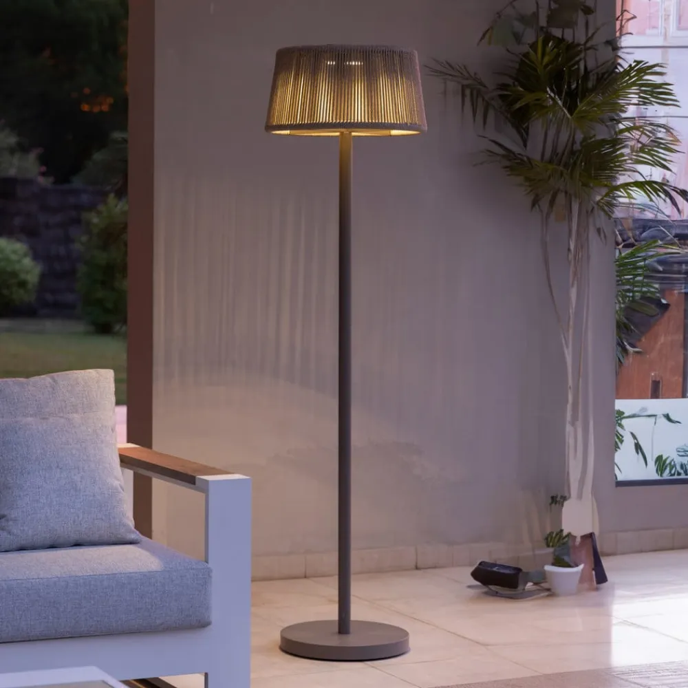 Les Jardins LED-solcellegulvlampe Rop&Strip, højdejusterbar, 500 lm