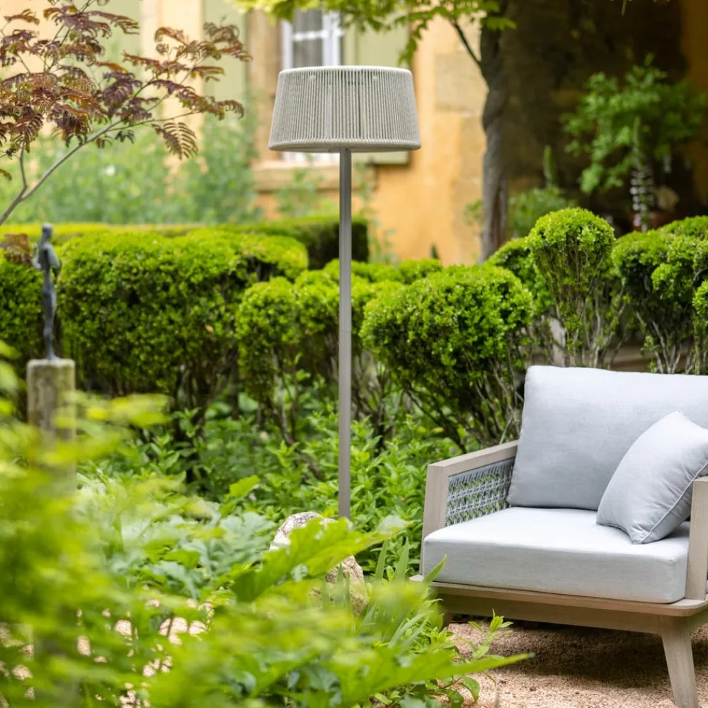 Les Jardins LED-solcellegulvlampe Rop&Strip, højdejusterbar, 500 lm