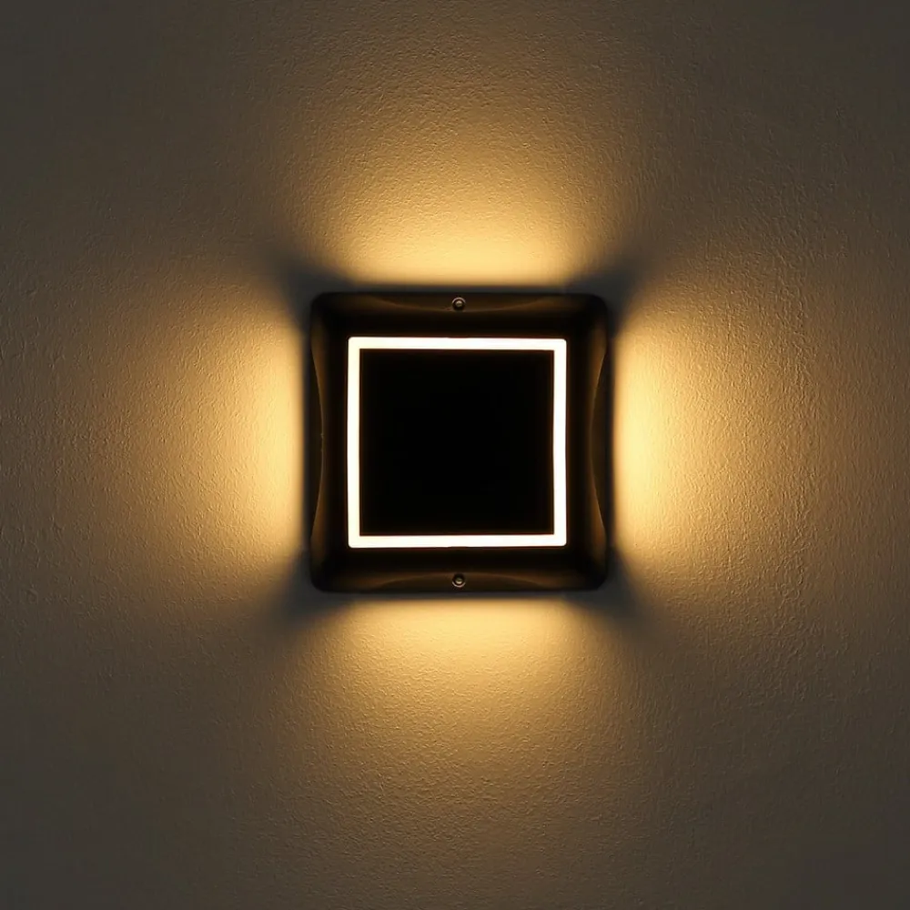 Globo Solcellelamper|Udendørs Spot>LED-solcellelampe 36505, jordspyd, væglampe, sort, aluminium