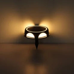 Globo LED-solcellelampe 36506, jordspyd, væglampe, sort, aluminium