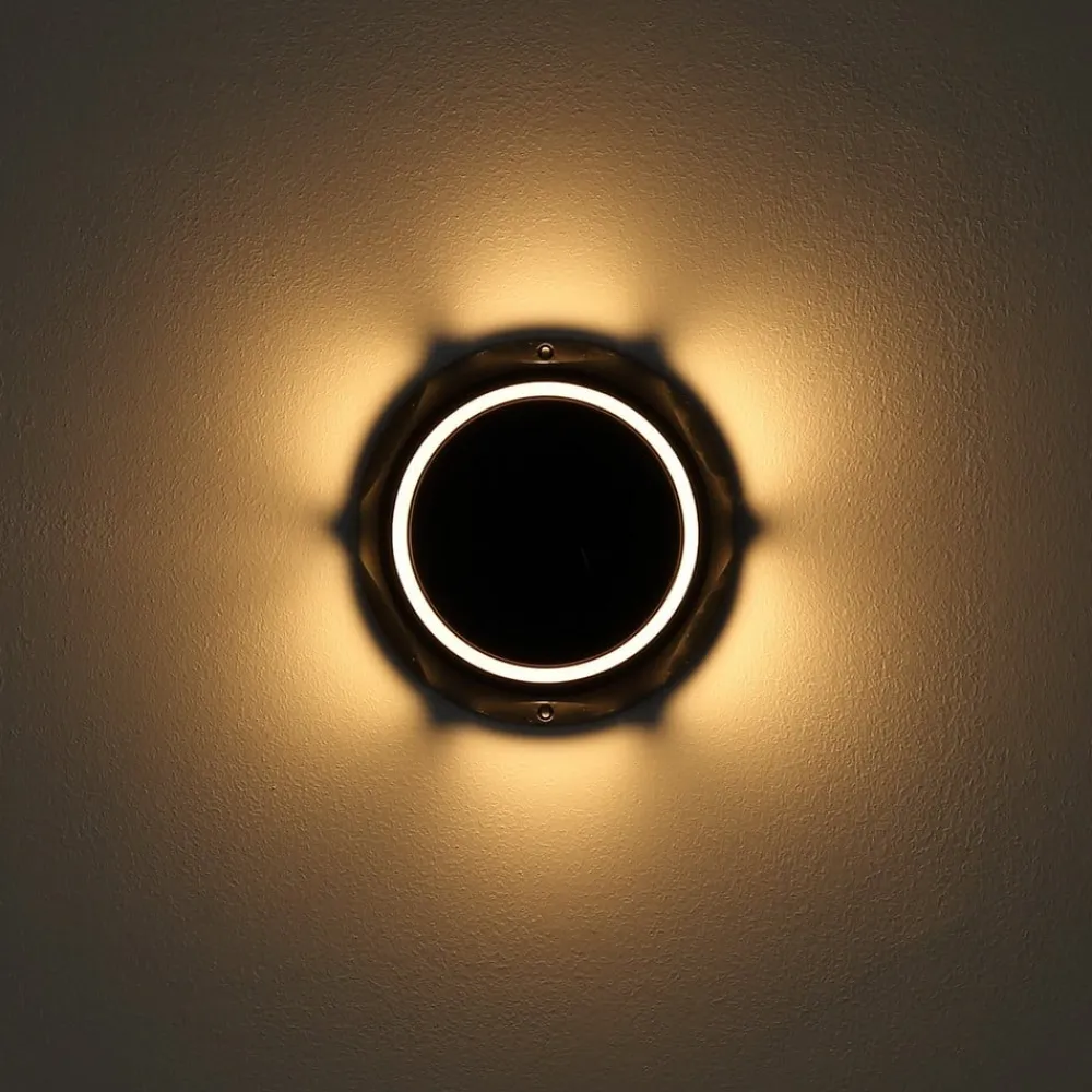 Globo LED-solcellelampe 36506, jordspyd, væglampe, sort, aluminium