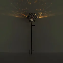 Globo LED-solcellelampe 36578, jordspyd, rustbrun, metal, glas