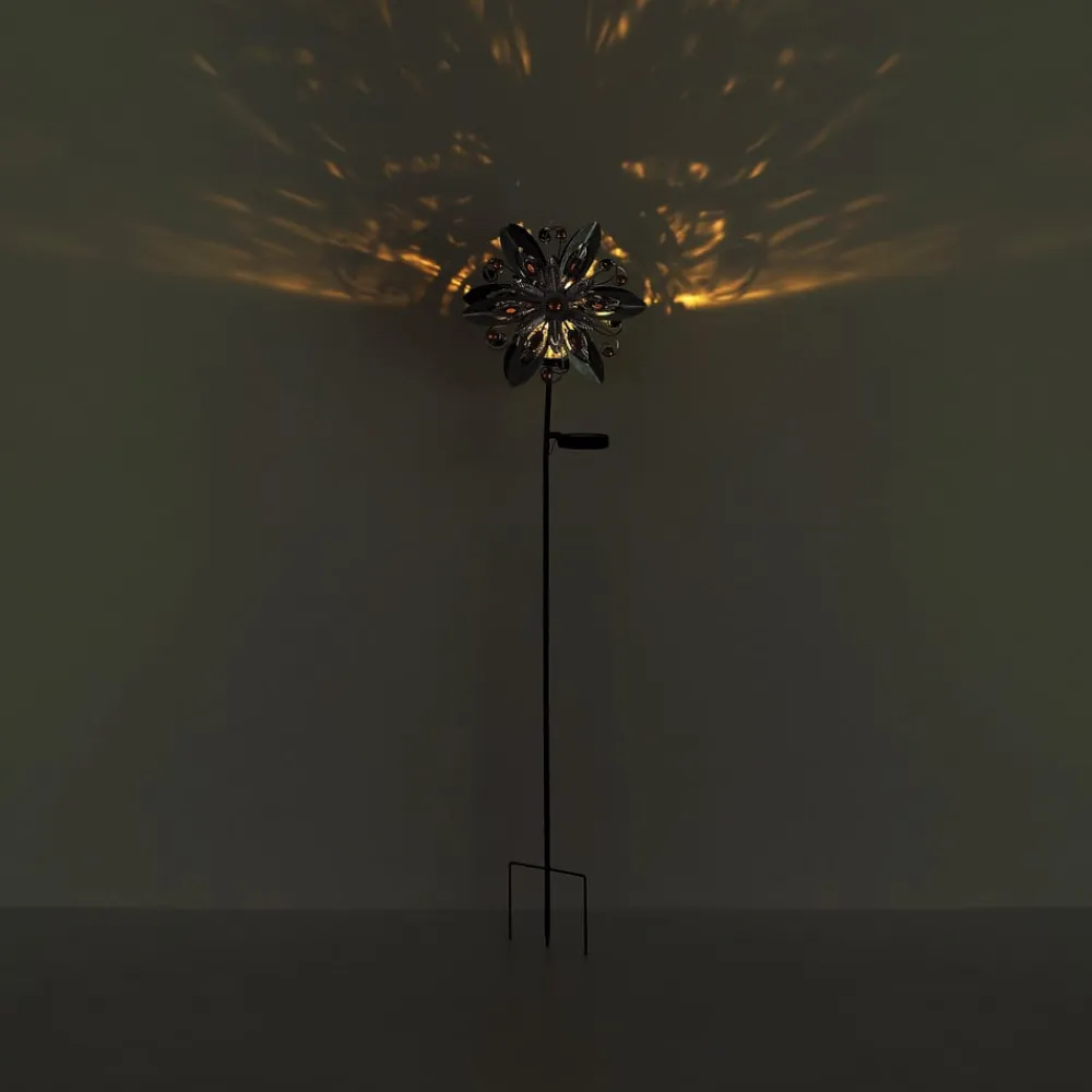 Globo LED-solcellelampe 36578, jordspyd, rustbrun, metal, glas