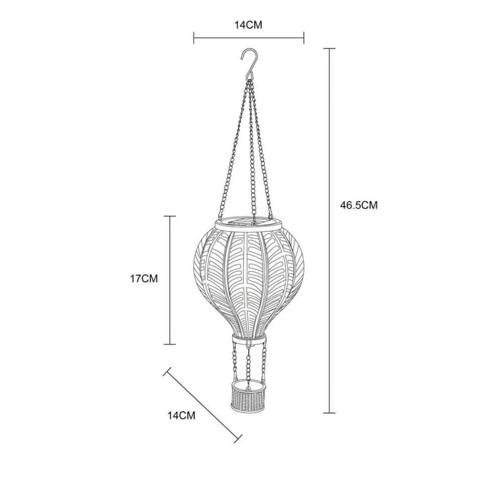 Globo LED-solcellelampe 36136B Varmluftsballon, farverig, plast