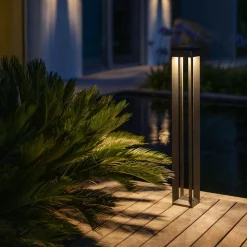 LED-solcellelampe Borne med sensor, 90 cm, grå^Les Jardins New
