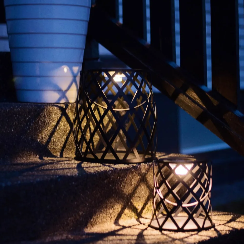 STAR TRADING Dekorationsbelysning|Solcellelamper>LED-solcellelampe Calabria, diamantmønster, 20 cm