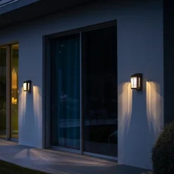 Les Jardins LED-solcellelampe Corner med sensor, grå