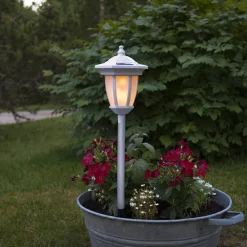 LED-solcellelampe Flame, 4-i-1, hvid^STAR TRADING Discount