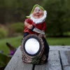STAR TRADING Dekorationsbelysning|Solcellelamper>LED-solcellelampe Gnomy farverig/rød plast 21 cm skovhugger