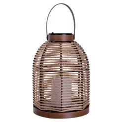 Näve LED-solcellelampe Korbinian, brun, højde 29 cm, IP44, lygte