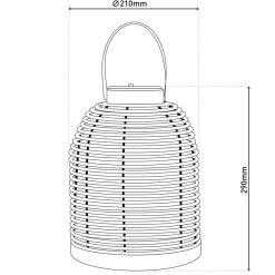 Näve LED-solcellelampe Korbinian, brun, højde 29 cm, IP44, lygte