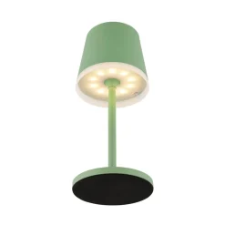 Globo LED-solcellelampe, metal, lysegrøn, højde 41 cm, IP44