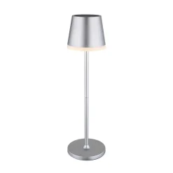 Globo LED-solcellelampe, metal, sølvfarvet, højde 41 cm, IP44