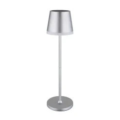 Globo LED-solcellelampe, metal, sølvfarvet, højde 41 cm, IP44