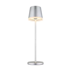 Globo LED-solcellelampe, metal, sølvfarvet, højde 41 cm, IP44