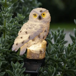 LED-solcellelampe Owl med jordspyd^STAR TRADING Online