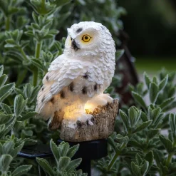 LED-solcellelampe Owl med jordspyd^STAR TRADING Online