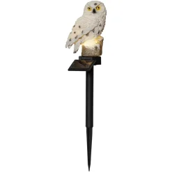 LED-solcellelampe Owl med jordspyd^STAR TRADING Online