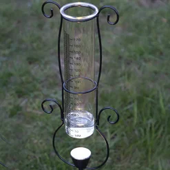 STAR TRADING LED-solcellelampe Pluvio med regnmåler