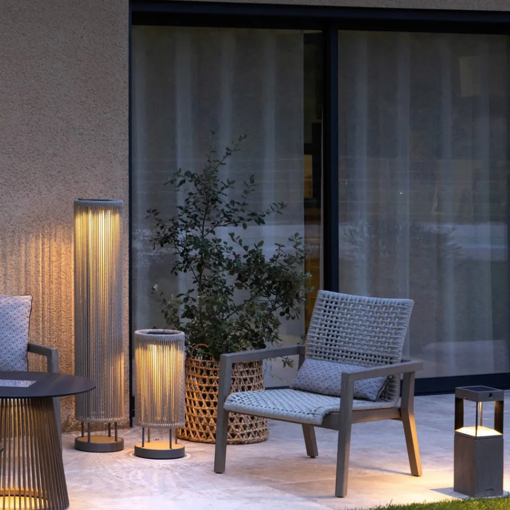 Les Jardins Solcellelamper>LED-solcellelampe Rop&Strip Højde 58 cm, 3.000 K, 500 lm