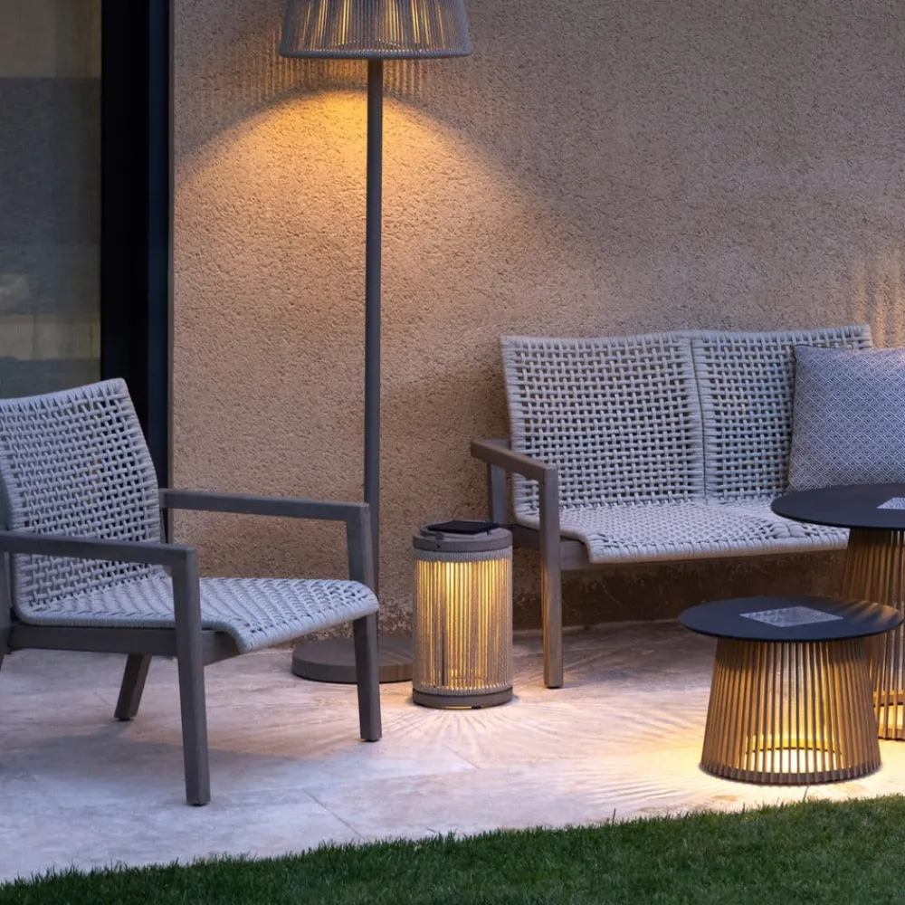 Les Jardins Solcellelamper>LED-solcellelampe Rop&Strip højde 40 cm, 3.000 K, 500 lm