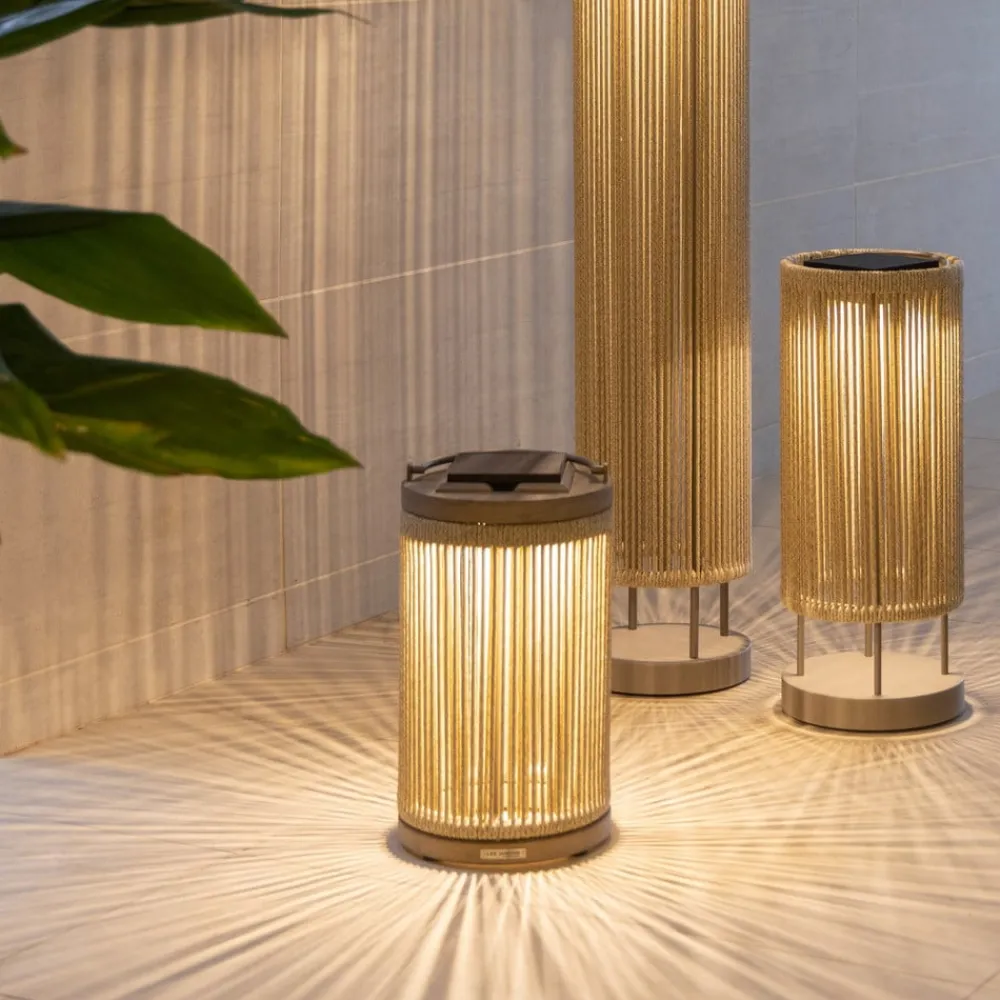 Les Jardins Solcellelamper>LED-solcellelampe Rop&Strip højde 40 cm, 3.000 K, 500 lm