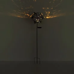 LED-solcellelampe 36578S, jordspyd, sølv/sort, metal^Globo Online