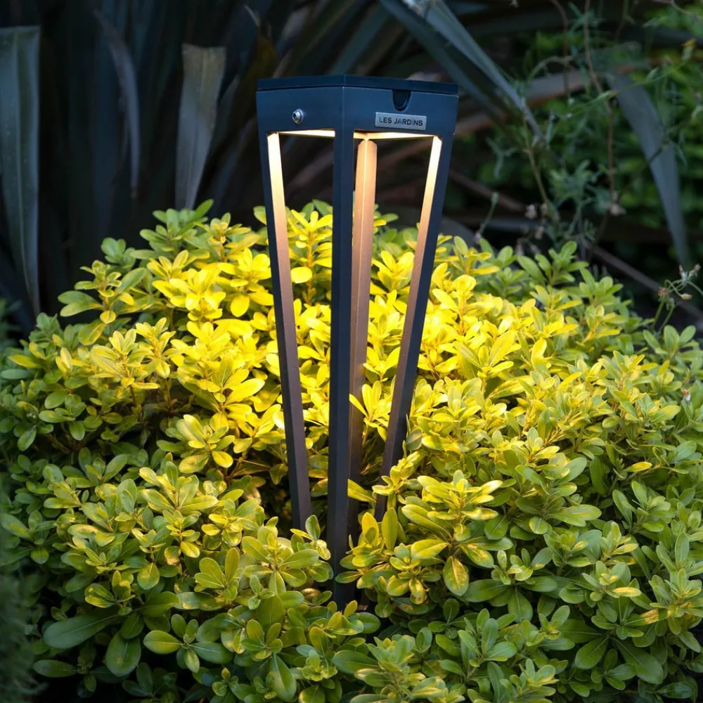Les Jardins LED-solcellelampe Tinka, 52 cm høj, grå