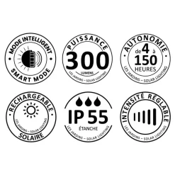 Les Jardins LED-solcellelampe Tinka, 52 cm høj, grå