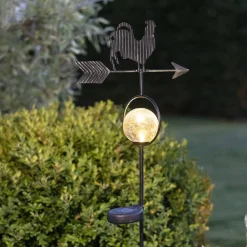 STAR TRADING LED-solcellelampe Windy, viser vindretningen