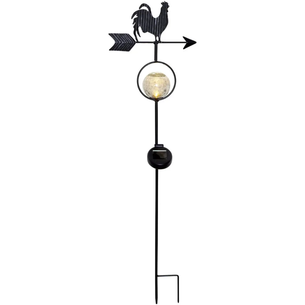 STAR TRADING LED-solcellelampe Windy, viser vindretningen