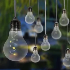 LED-solcelle-lyskæde 33708-10 i metallisk sølv^Globo New