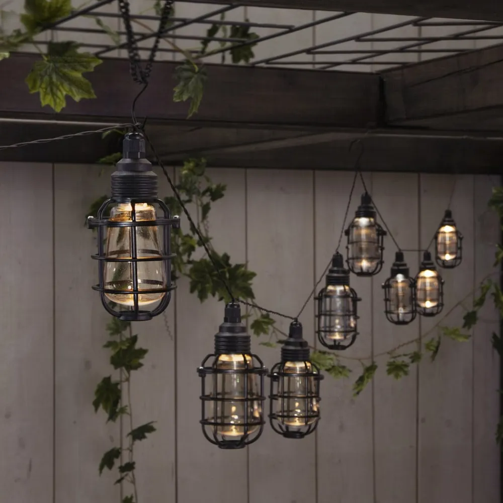 STAR TRADING LED-solcellelyskæde Cage, 8 lyskilder