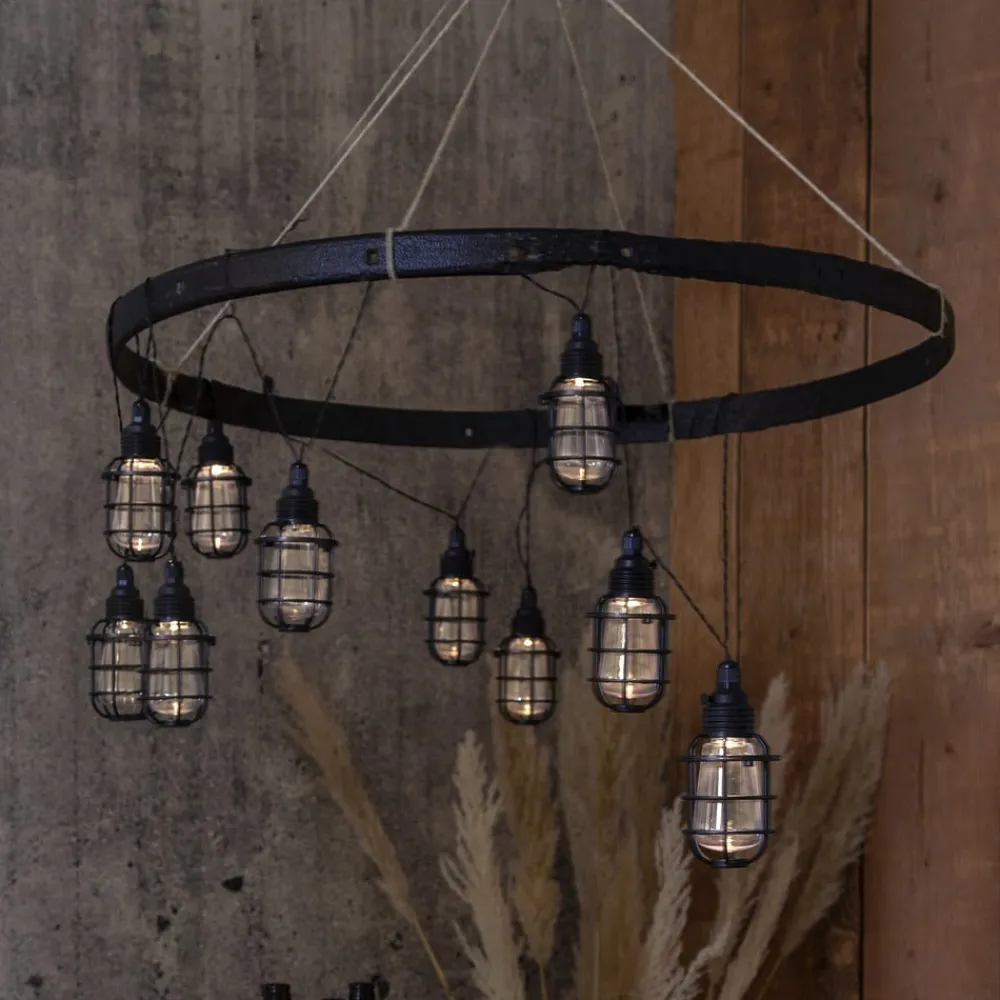 STAR TRADING LED-solcellelyskæde Cage, 8 lyskilder