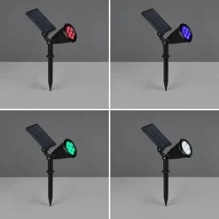 LED-solspotlight Festival, sort mat, RGB, sensor^Reality Leuchten Best