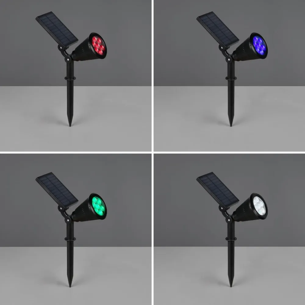 LED-solspotlight Festival, sort mat, RGB, sensor^Reality Leuchten Best