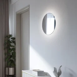 LED-spejl Ring L, Ø 39 cm, glas, varmhvid^Nowodvorski Lighting Hot