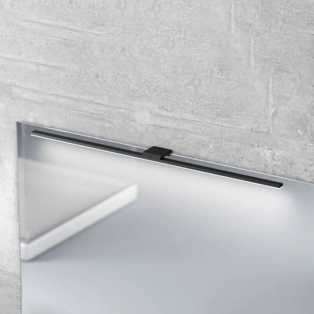 LED-spejlbelysning Triga IP44 sort 80 cm, 3.000K^MCJ Online