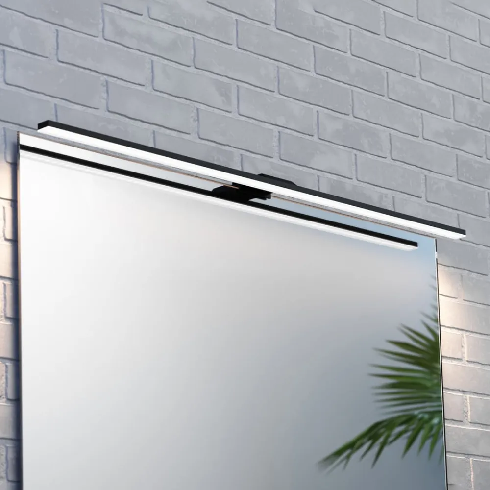 LED-spejlbelysning Triga IP44 sort 80 cm, 3.000K^MCJ Online