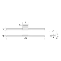 MCJ LED-spejlbelysning Triga IP44, krom, 40 cm, 3.000K