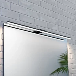 MCJ LED-spejlbelysning Triga IP44 sort 80 cm, 4.000K