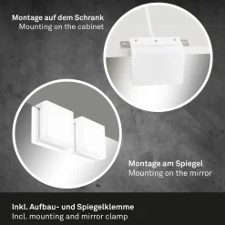 Briloner LED-spejllampe Aniani, hvid, 4.000 K, sæt med 2 stk