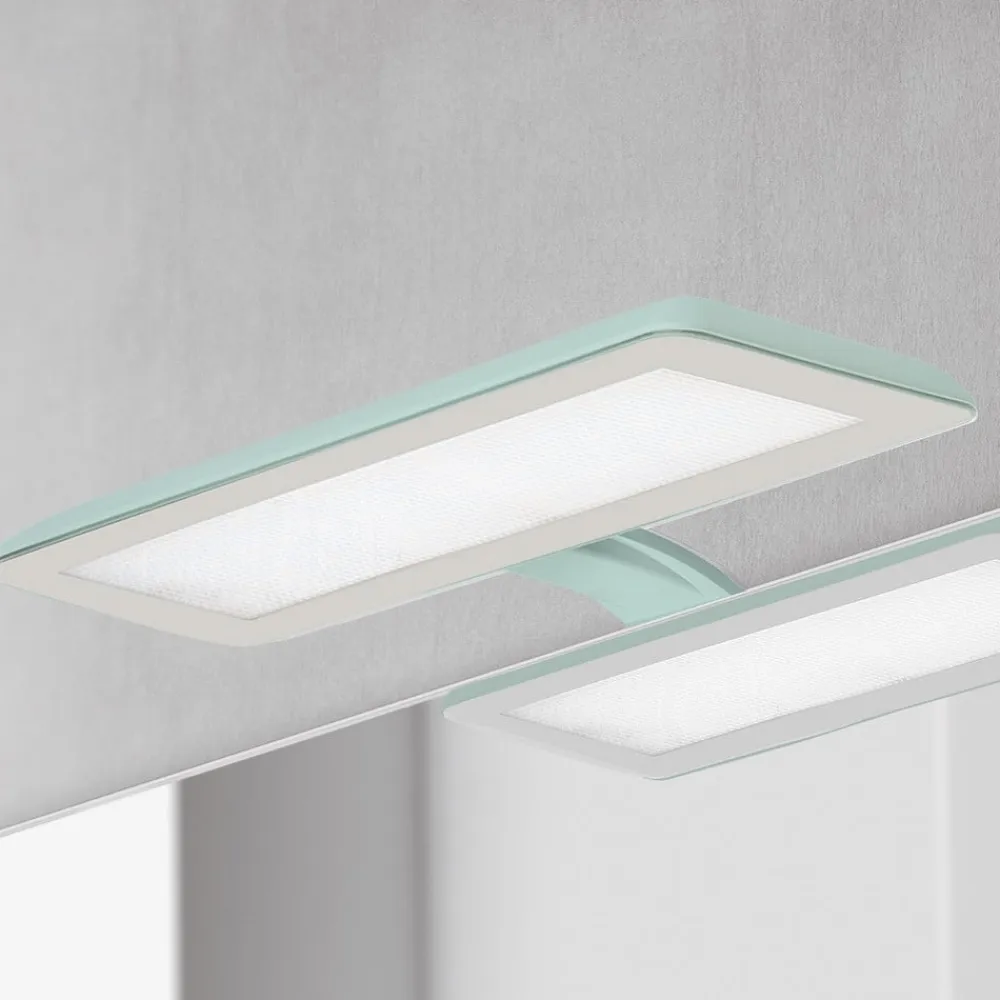 LED-spejllampe Nikita, akvamaring/stålgrå^Ebir New